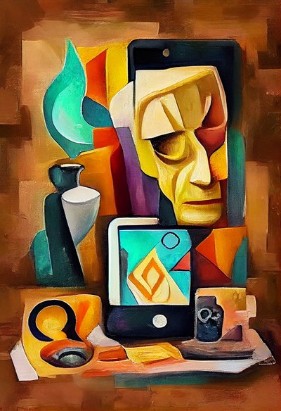 Pintura surrealista abstracta, Arte inspirado en Picasso, Arte mural imprimible de F. Abderrahim