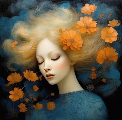 Hermosa Chica Pintura en Lienzo, Arte de la Pared | Impresiones en Lienzo de F. Abderrahim