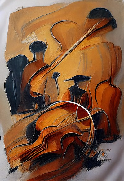 Lienzo Abstracto Digital en Marrón Profundo de F. Abderrahim