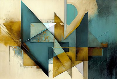 Lienzo Mid century Modern, formas de arte abstracto, arte mural imprimible de F. Abderrahim