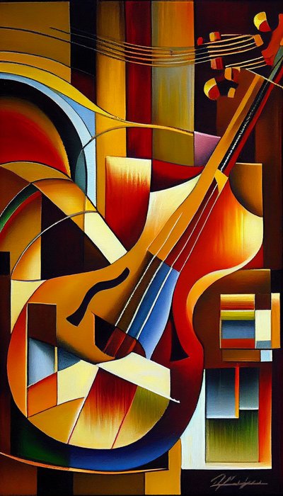 Instrumento musical, Pintura abstracta, Arte mural | Impresiones en lienzo de F. Abderrahim