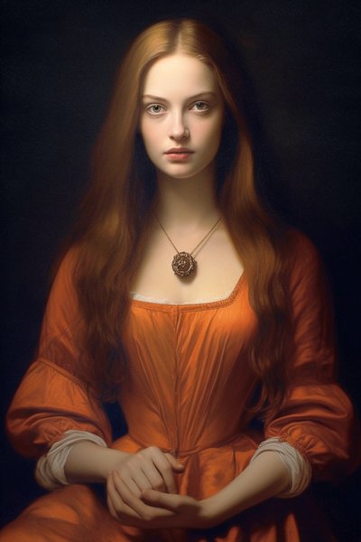 Retrato Pintura de una hermosa supermodelo femenina Siglo XVIII | Impresiones en lienzo | Impresiones en lienzo de F. Abderrahim