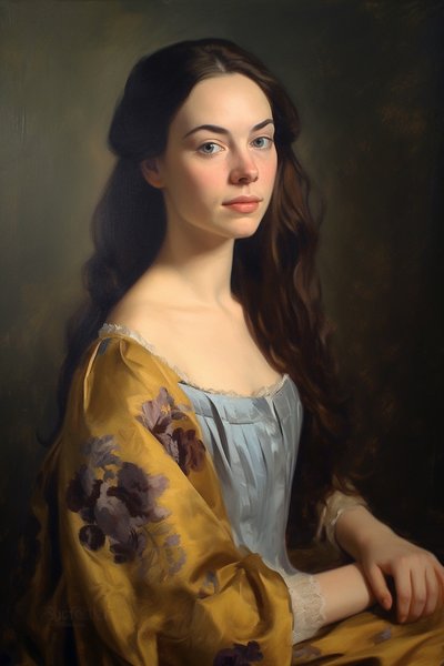 Pintura Retrato de una hermosa Supermodelo femenina Siglo XVIII | Impresiones en Lienzo, Arte Mural | Impresiones en Lienzo de F. Abderrahim