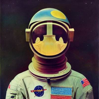 pintura abstracta astronauta en el espacio, Arte imprimible en línea de F. Abderrahim