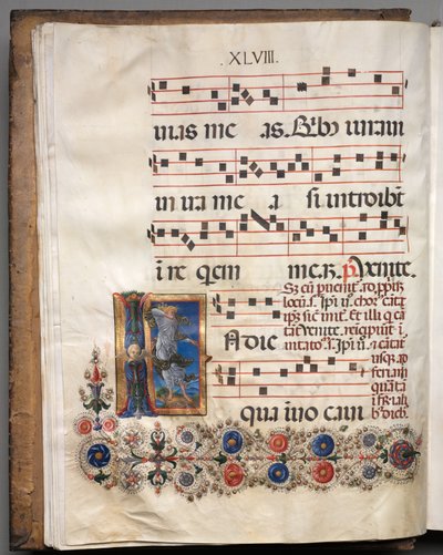 Antifonario: Inicial, ángel de follower of Girolamo da Cremona