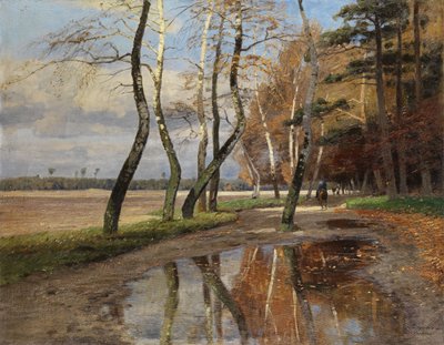 Jinetes bajo los árboles otoñales de genannt Winter Schroeter Wilhelm Schroeter