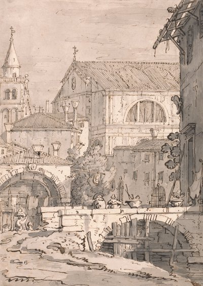 Fantasía veneciana de imitator of Canaletto