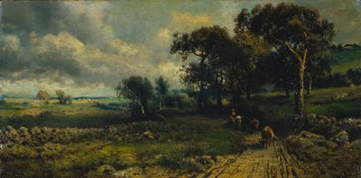 Nubes esponjosas de imitator of George Inness