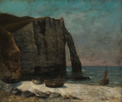 El acantilado en Étretat de imitator of Gustave Courbet