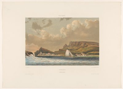 caracasbaai Curazao. Caracas Baai (título sobre objeto) de jonkheer Jacob Eduard van Heemskerck