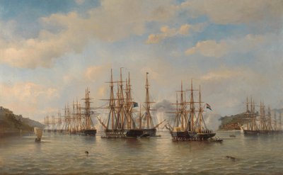 Escuadras holandesa, inglesa, francesa y estadounidense en aguas japonesas durante la expedición dirigida por el comandante francés Constant Jaurès, septiembre de 1864 de jonkheer Jacob Eduard van Heemskerck