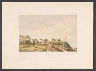 San Eustaquio San Eustaquio. Vista de Fort Oranje, el cráter, tomada de la rectoría (título sobre el objeto) West Indies (título de la serie sobre el objeto) Vistas desde las Indias Occidentales de los Países Bajos (título de la serie) de jonkheer Jacob Eduard van Heemskerck