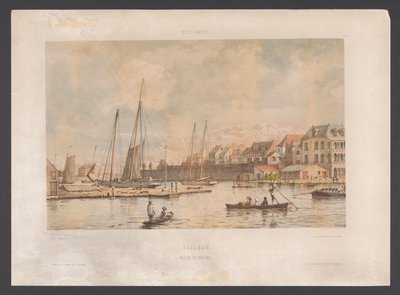 Waaigat y muralla de la ciudad de Willemstad Curazao. Waaigat y muralla de la ciudad West Indies (título de la serie sobre el objeto) Vistas desde las Indias Occidentales de los Países Bajos (título de la serie) de jonkheer Jacob Eduard van Heemskerck