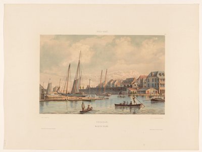 Waaigat y muralla de la ciudad de Willemstad Curazao. Waaigat y muralla de la ciudad (título sobre el objeto) de jonkheer Jacob Eduard van Heemskerck
