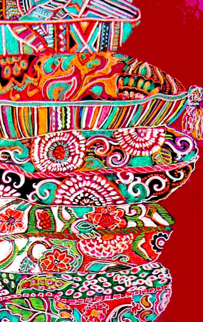 Pila de almohadas, 2017 (técnica mixta) de linda arthurs