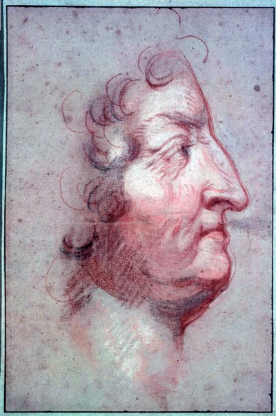 Retrato de perfil del Rey de Francia Luis XIV de or Benoit du Cercle Antoine Benoist
