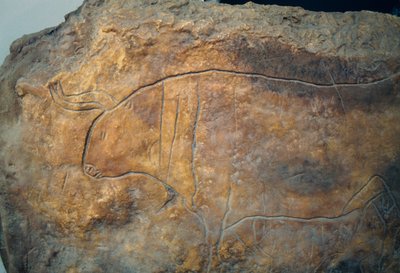 Graffiti que representa un toro. Civilización griega antigua, Magna Grecia de Theodore Charles Ange Coquelin