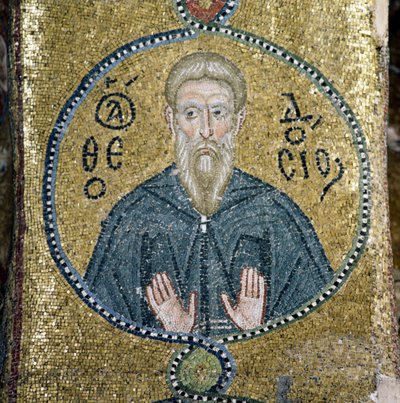Santo, mosaico en la iglesia principal del monasterio de Nea Moni (Lista del Patrimonio Mundial de la Unesco) de Theodore Charles Ange Coquelin