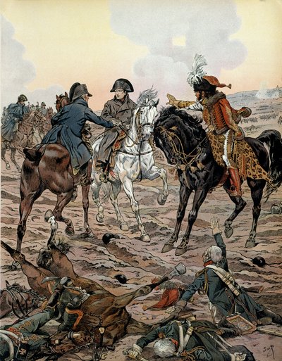 Campaña de Austria (1805): En la Batalla de Ulm (entre el 15 y 17 de octubre de 1805), Louis Alexandre Berthier (1753-1815) y Joachim Murat (1767-1815) pidieron al Emperador que se alejara del campo de batalla por su seguridad de pseudonym for Onfray de Breville Jacques Job