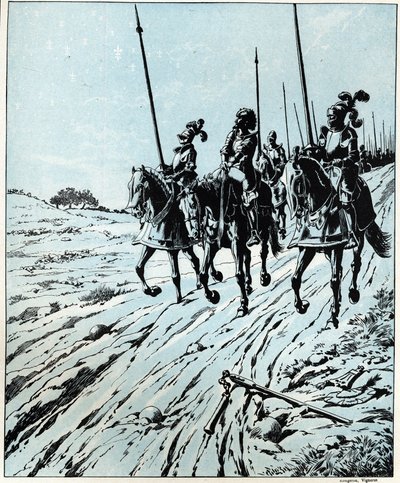 Todo está perdido, por el honor de Francisco I (1494 - 1547) a su madre después de la derrota de la Batalla de Pavía en 1525 contra Carlos V. Ilustración de Job (Jacques Marie Gaston Onfray y Breville) (Jacques-Marie) (1858-1931). de pseudonym for Onfray de Breville Jacques Job