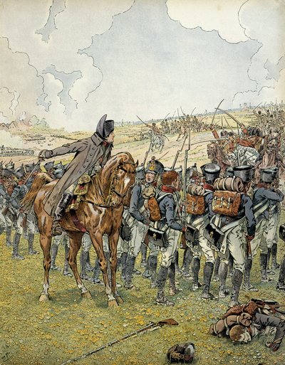 Campaña alemana en 1813: Napoleón I Bonaparte (1769-1821) en la Batalla de Lutzen el 2 de mayo de 1813 comandó su ejército antes de ganar la victoria. En 