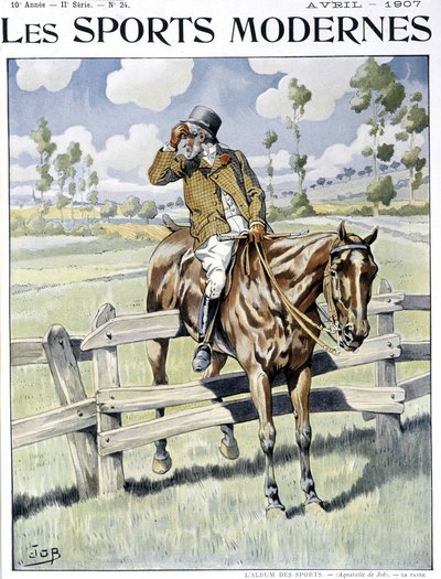 Equitación: “la avería” - acuarela de Job, en “deportes modernos” de pseudonym for Onfray de Breville Jacques Job