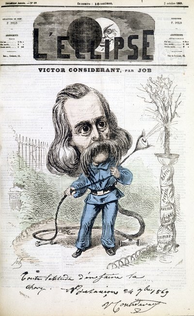 Dibujo humorístico sobre Victor Recital (1808 - 1893) por Job. Portada de "L