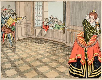 Ilustración del libro “Le bon roy Henri”: La Duquesa de Montpensier (Catherine de Lorraine) de pseudonym for Onfray de Breville Jacques Job