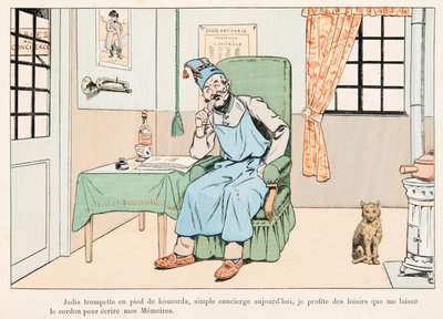 Jacques Marie Gaston Onfroy de Breville dit JOB (1858-1931) - Medio Balance Escribiendo Memorias, Colección Privada de pseudonym for Onfray de Breville Jacques Job