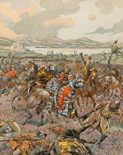 Jacques Marie Gaston Onfroy de Breville, conocido como JOB (1858-1931) - Historia de Bélgica: Juan I, Duque de Brabante, victorioso en la Batalla de Woeringen en 1288 durante la Guerra de Sucesión de Limburgo, y otorga autonomía a Brabante respecto a Alema de pseudonym for Onfray de Breville Jacques Job