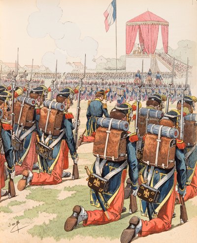 Jacques Marie Gaston Onfroy de Breville dit JOB (1858-1931) - Misa celebrada en el campamento de Chalon bajo Napoleón III (también campamento de Mourmelon), Colección privada de pseudonym for Onfray de Breville Jacques Job
