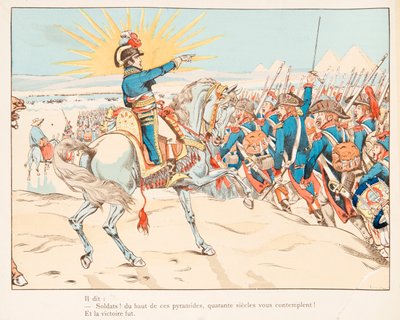 Napoleón Bonaparte en la Batalla de las Pirámides en 1798, Colección Privada de pseudonym for Onfray de Breville Jacques Job