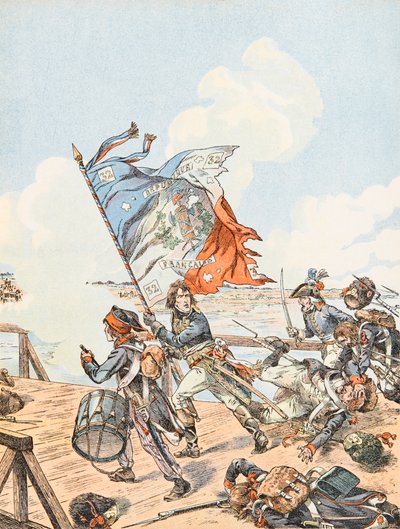 Napoleón Bonaparte en el puente de Arcole en 1796, Colección Privada de pseudonym for Onfray de Breville Jacques Job