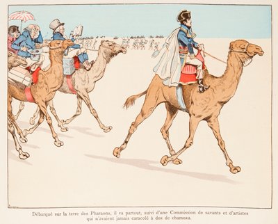 Jacques Marie Gaston Onfroy de Breville dit JOB (1858-1931) - Napoleón Bonaparte en Expedición a Egipto con el Ejército y Científicos en 1798, Colección Privada de pseudonym for Onfray de Breville Jacques Job