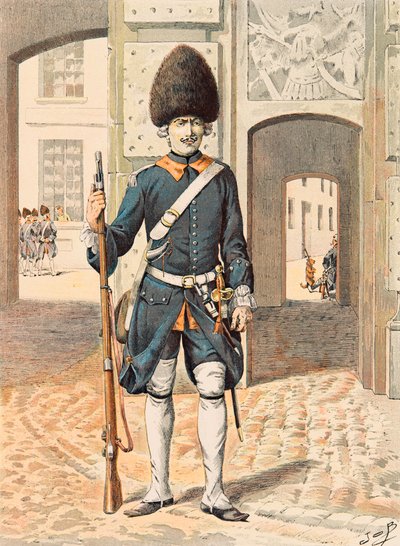 Jacques Marie Gaston Onfroy de Breville dit JOB (1858-1931) - Uniforme de las tropas francesas en todas las épocas: 8º Regimiento de la Guardia Real (1815), Colección privada de pseudonym for Onfray de Breville Jacques Job