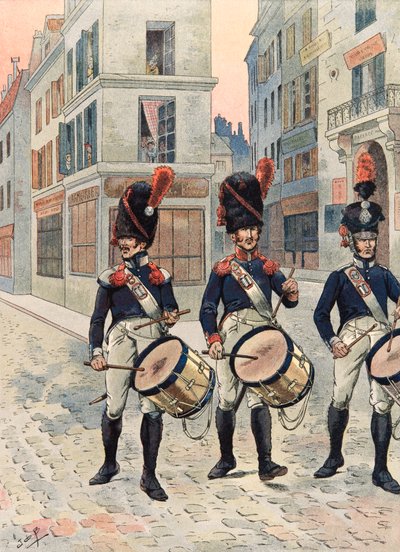 Uniforme de las tropas francesas en todos los tiempos: Tambores de la Guardia Nacional de París (1814 - 1815), Colección Privada de pseudonym for Onfray de Breville Jacques Job