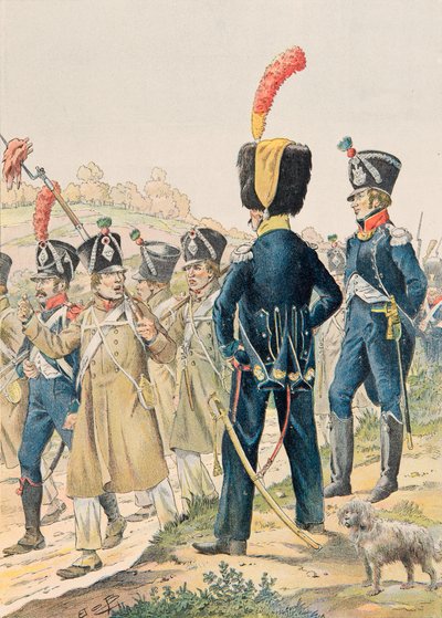 Jacques Marie Gaston Onfroy de Breville dit JOB - Atuendo de las tropas francesas en todos los tiempos: Oficiales de Voltigeurs y Cazadores de Infantería Ligera bajo el Primer Imperio de pseudonym for Onfray de Breville Jacques Job