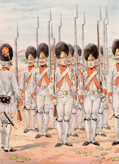 Uniforme de las tropas francesas en todos los tiempos: Granaderos del Regimiento de Orleans Infantería (1765-1775) de pseudonym for Onfray de Breville Jacques Job