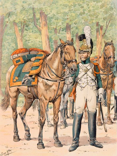 Jacques Marie Gaston Onfroy de Breville, conocido como JOB (1858-1931) - Uniforme de las tropas francesas en todo momento: Dragones de Francia (1814 - 1815). Colección privada de pseudonym for Onfray de Breville Jacques Job