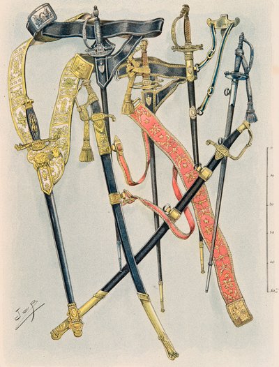 Jacques Marie Gaston Onfroy de Breville dit JOB - Atuendo de las tropas francesas en todos los tiempos: Las armas de los Estados Mayores, reglamento del Año XII de pseudonym for Onfray de Breville Jacques Job