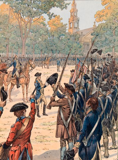 Lectura de la declaración de independencia ante el ejército en presencia de George Washington el 9 de julio de pseudonym for Onfray de Breville Jacques Job