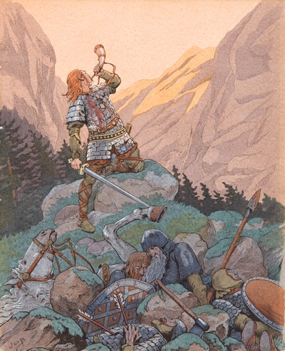 Roland en la Batalla de Roncesvalles en 778 de pseudonym for Onfray de Breville Jacques Job