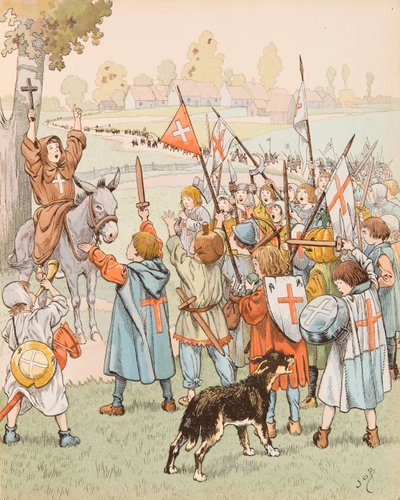 La Cruzada de los Niños en Jerusalén en 1212, Colección Privada de pseudonym for Onfray de Breville Jacques Job