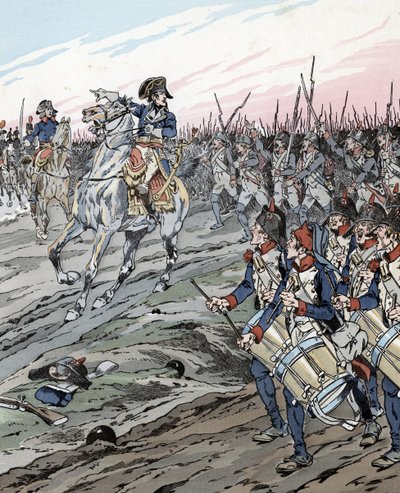 Napoleón Bonaparte durante la batalla de Marengo (1800) de pseudonym for Onfray de Breville Jacques Job