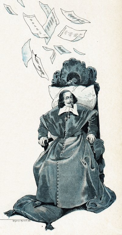 Retrato del Cardenal Jules Mazarin (Giulio Raimondo Mazzarino o Mazarino) de pseudonym for Onfray de Breville Jacques Job