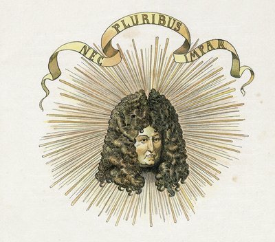 Retrato del Rey Luis XIV (1638-1715) con su lema en latín 