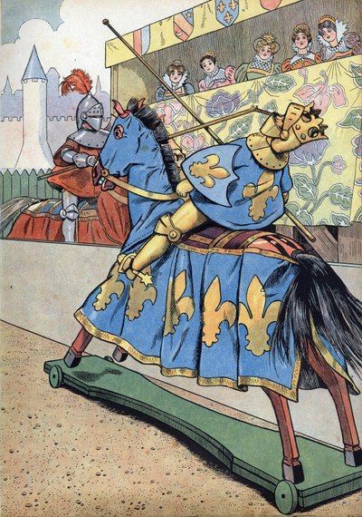 Escena de la historia de Francia en juguetes: La muerte del Rey de Francia Enrique II (1519-1559). El día de la boda de su hija Isabel con Felipe II de España, 30 de junio de pseudonym for Onfray de Breville Jacques Job