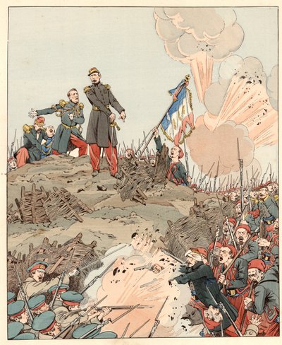 Asedio de Sebastopol durante la Guerra de Crimea, el General Patrice de Mac-Mahon (1808-1893) respondió "J