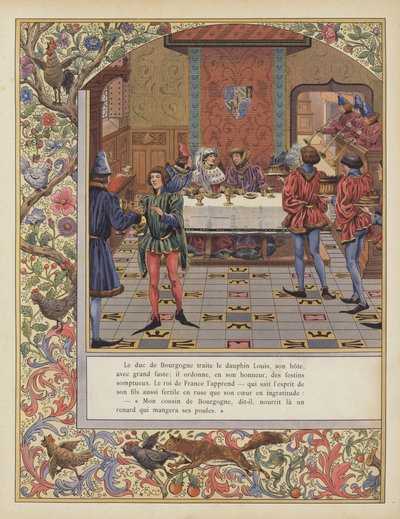 El duque de Borgoña ofreciendo un suntuoso banquete a Luis, delfín de Francia de pseudonym for Onfray de Breville Jacques Job
