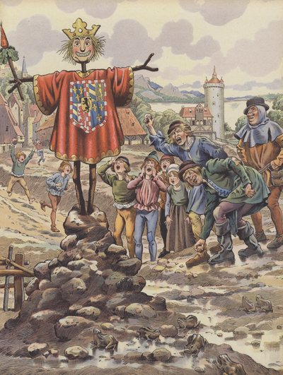 El pueblo de Dinant burlándose de una efigie de Carlos el Temerario, Duque de Borgoña (litografía a color) de pseudonym for Onfray de Breville Jacques Job